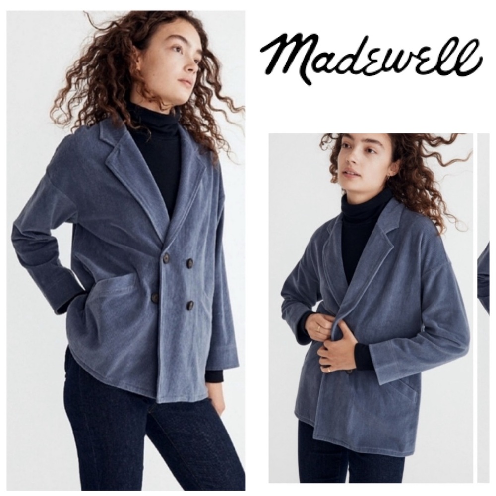 Madewell REDFORD Knit Corded Double Breasted Blazer NG559